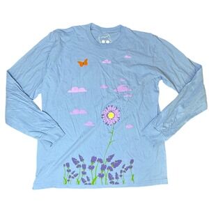 Grash U Me & Us Tour 2016 Long Sleeve Graphic‎ T Shirt XL Blue Flowers